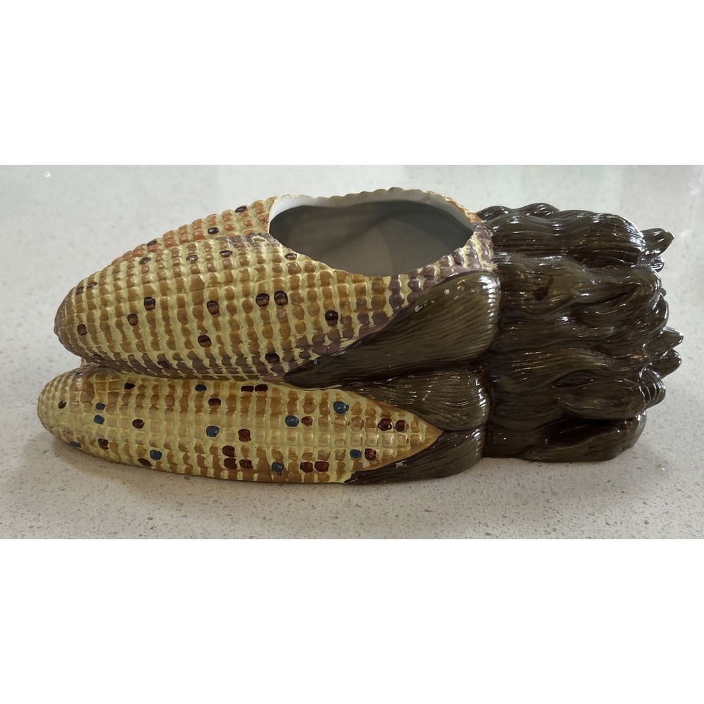 Vintage1996  Fall Thanksgiving Holland Floral Indian Corn‎ Planter 9"x3"